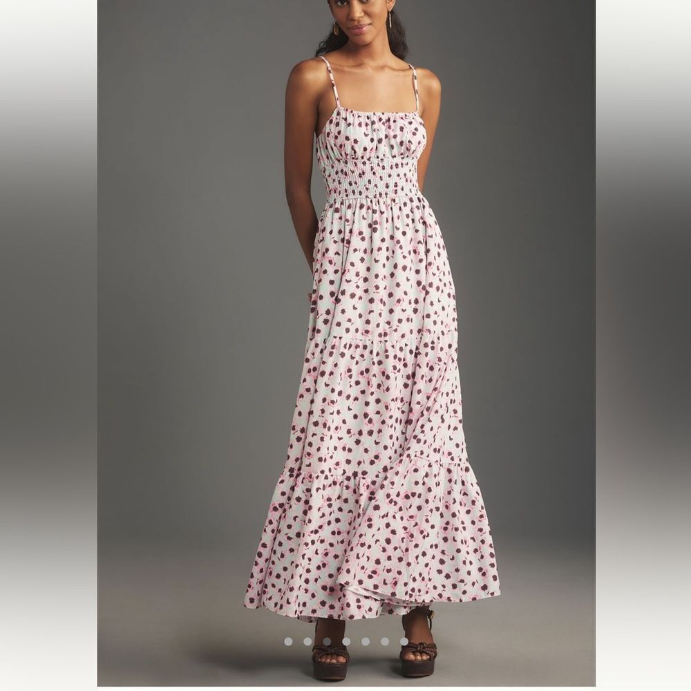NEW Anthropologie Hutch Sleeveless Square-Neck A-Line Maxi Dress Floral Small